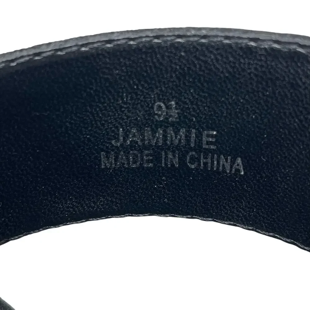 Jason Wu Jammie Black Suede Double Strap Block Heeled Sandals - Size 9.5